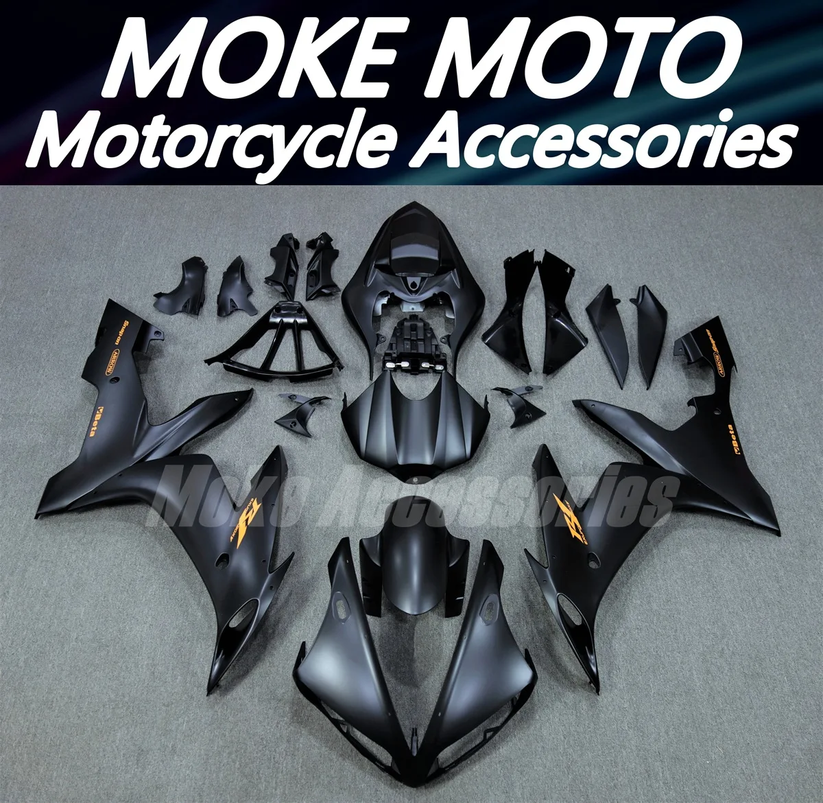 

Motorcycle Fairings Kit Fit For Yzf R1 2004 2005 2006 Bodywork Set 04 05 06 High Quality ABS Injection New Matte Black Orange