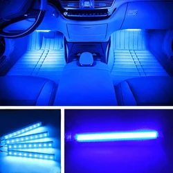 Led Bar Car Interior Backlight Ambient Mood Foot Light With Cigarette Lighter Decorative Atmosphere Lamp Auto Accessories 12v