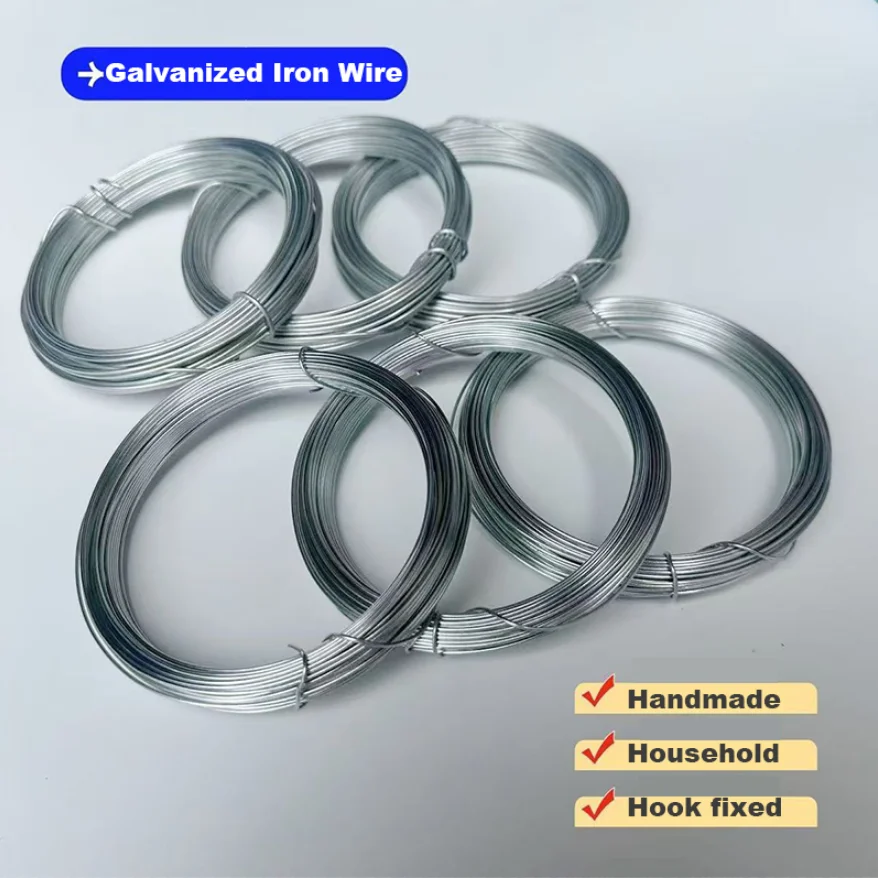 CS 0.8mm 0.95mm 1.2mm 1.4mm Galvanized Iron Wire Household Fine Soft Iron Wire Handmade DIY Binding Hanging Curtain Clothesline