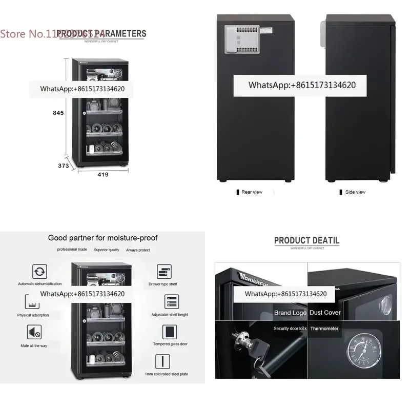 50L Electronic Dry Cabinet Drawer Type Moisture Proof Storage Box for Camera Lens Photography Equipment Anti Humidity