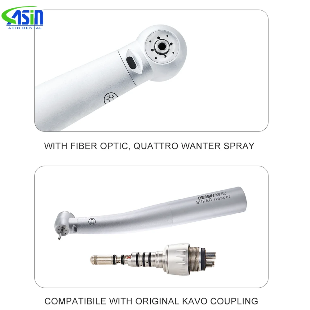 DEASIN K9 Dental Turbine Kit Surgical Turbina High Speed Handpiece With Led Quick Connect Coupler
