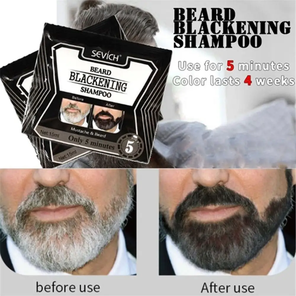 Hot Sale Fast Hair Coloring Blackening Shampoo Tint Cream Mustache Beard Dye