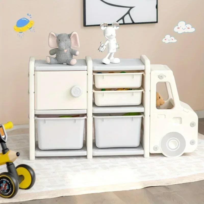 Multi-purpose Toy Storage Kids Cabinet Plastic Children's Organizer Bookcase Cute Baby Almacenamiento Juguetes Kids Furniture