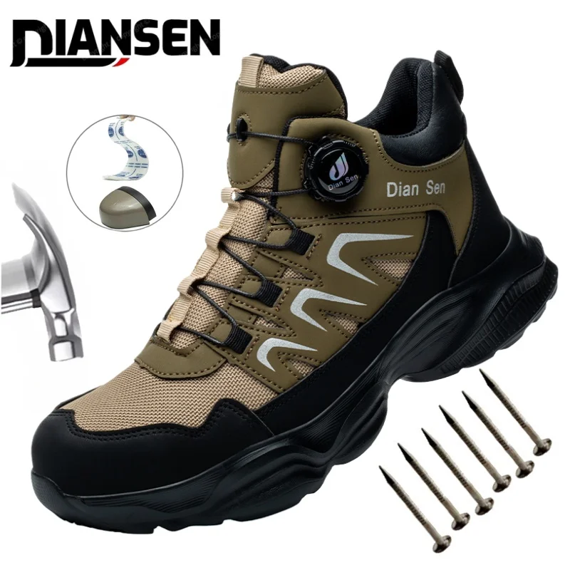 

Breathable Ultralight Boots For Men Work Botas Safety Steel Toe Comfortable Shoes Industrial Outside Working Footwear