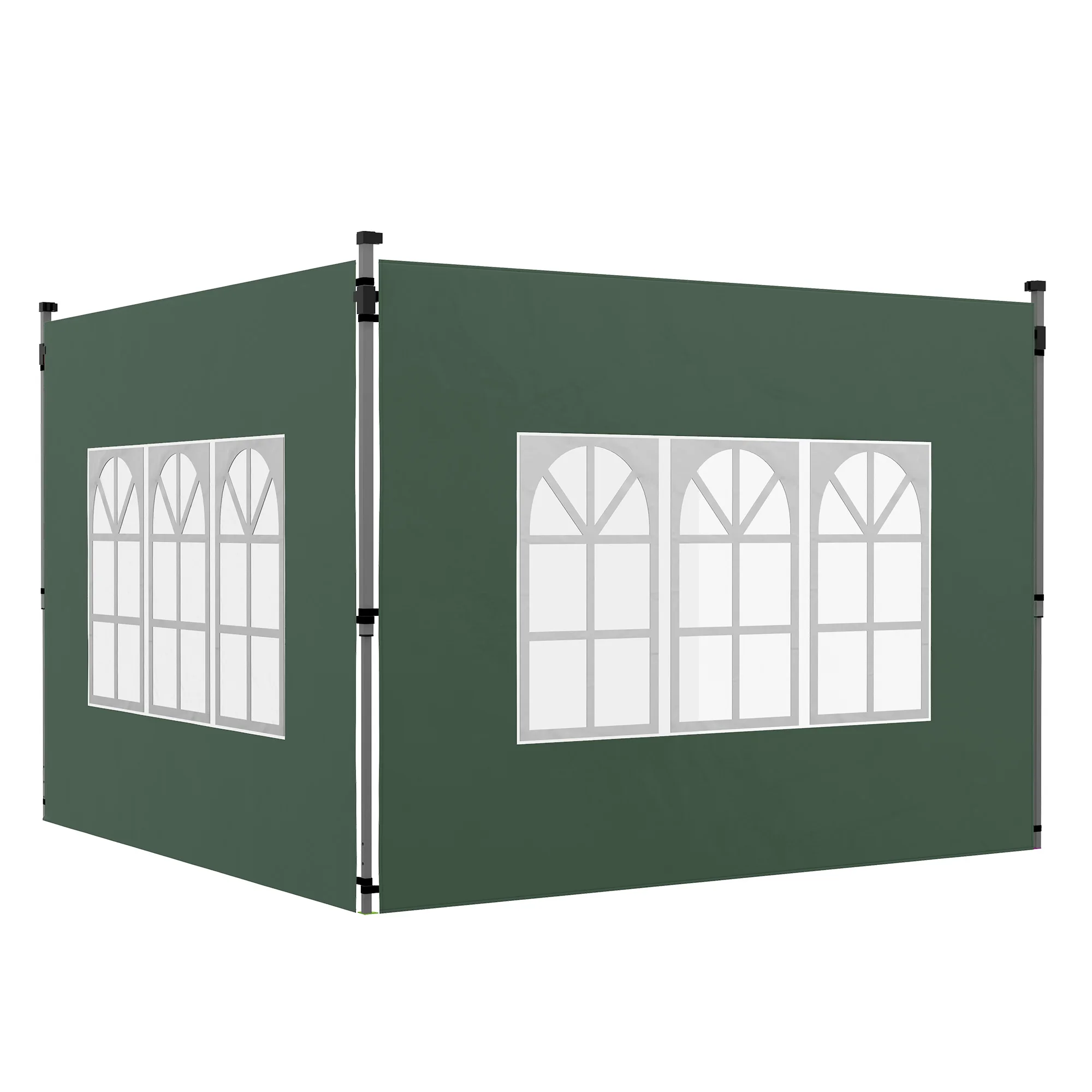 Outsunny 2-Panel Tent Zijwanden 295X195 cm met Raam