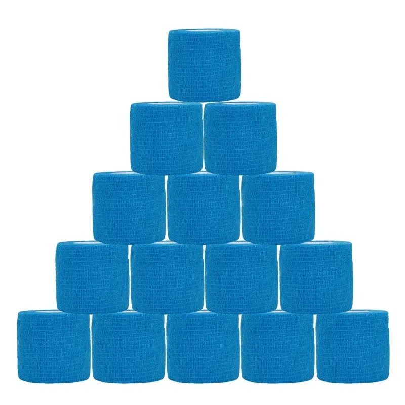 6/20PCS 5cm*5m Sports Self Adhesive Elastic Bandages Blue Wrap Tape Elastoplast For Knee Pads Finger Ankle Palm Aid Kit Pet Tool