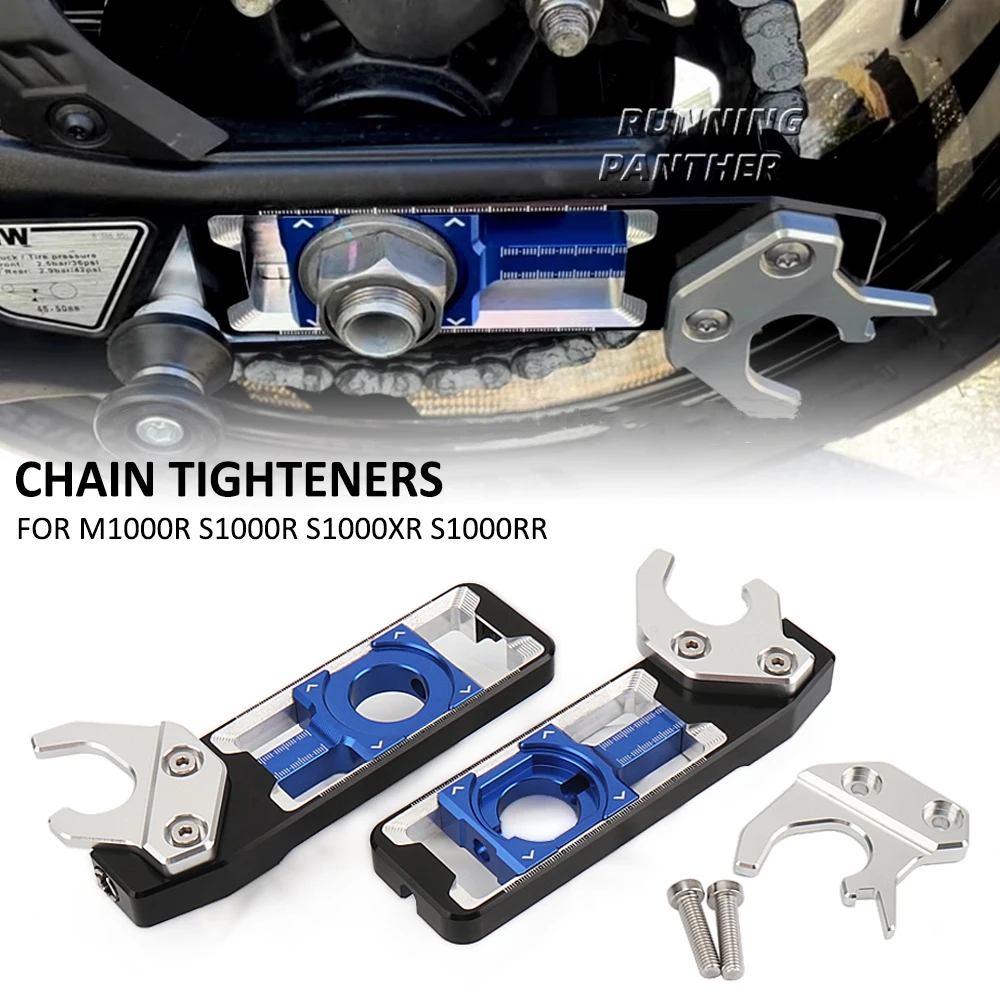 NEW For BMW M1000R S1000R S1000XR S1000RR S1000 S 1000 RR XR R Motorcycle CNC Rear Wheel Axle Blocks Chain Adjusters Tensioners