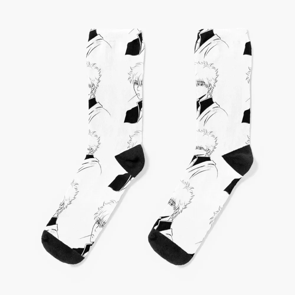 GINTOKI - GINTAMA Socks valentine gift ideas gym anti slip football Men Socks Luxury Brand Women's