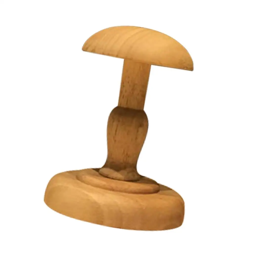 Wooden Baseball Cap Storage Stand Vintage Wig Dryer Rack Dome Top Hat Display Holder for Clothes Store Tabletop