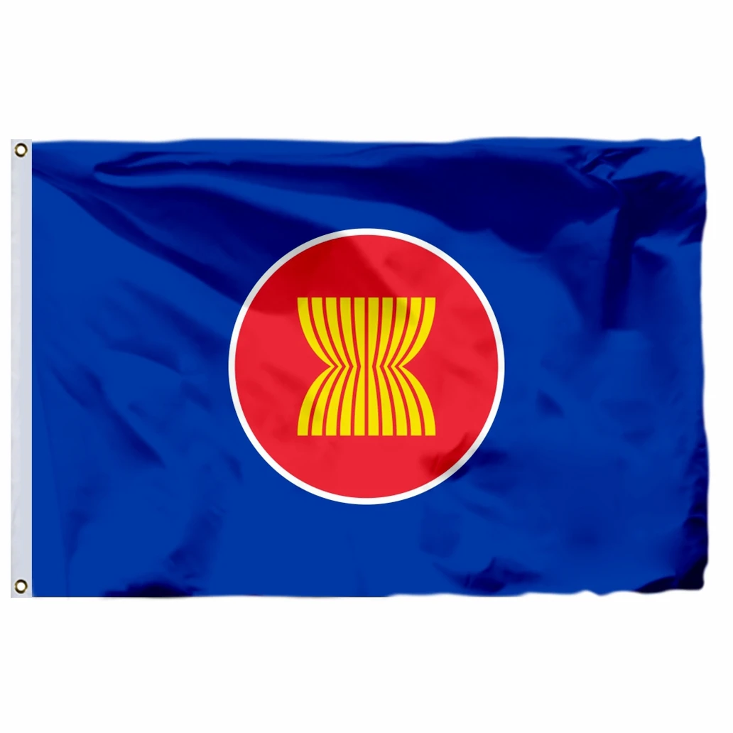 Flags Of Association Of Southeast Asia Nations (ASEAN) 90X150CM 3X5FT 100D Polyester 21x14cm Banner