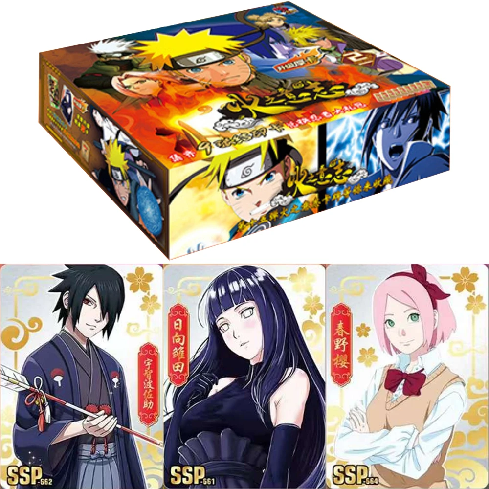 Naruto Card Will of Fire Commemorative Edition Card Black Gold SSP Card Anime Peripherals Collection Card Toy Children's Gift