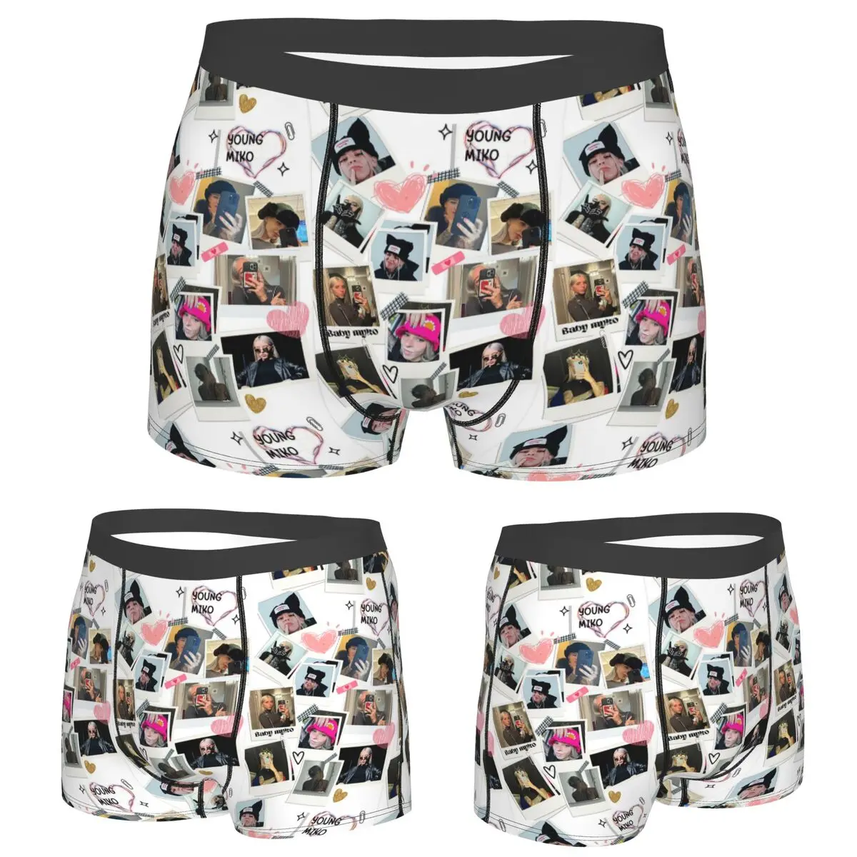 

Boxer Underpants Shorts Collage Of Young Miko Panties Male Breathable Underwear for Homme Man Boyfriend Gifts