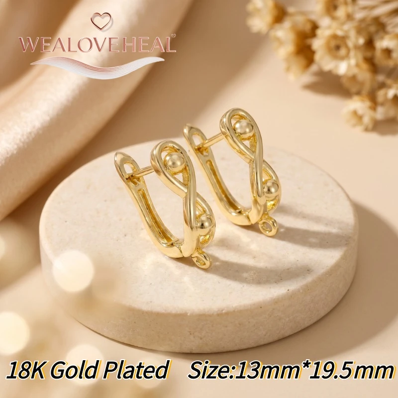 schmuckherstellung zubehör，Modische 18K Gold/Rhodium plattierte Infinity-Ohrringverschlüsse, Messing-Pavé-CZ-Stab-Ohrhaken für DIY-Schmuckherstellung – Detail 19