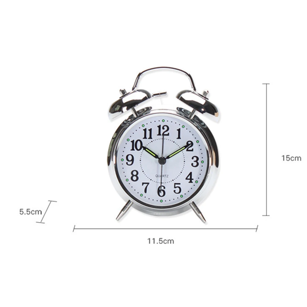 

Luminous Round Small Desk Table Alarm Clocks Silent Mute Bedtime Display Time Room Decoration Premium