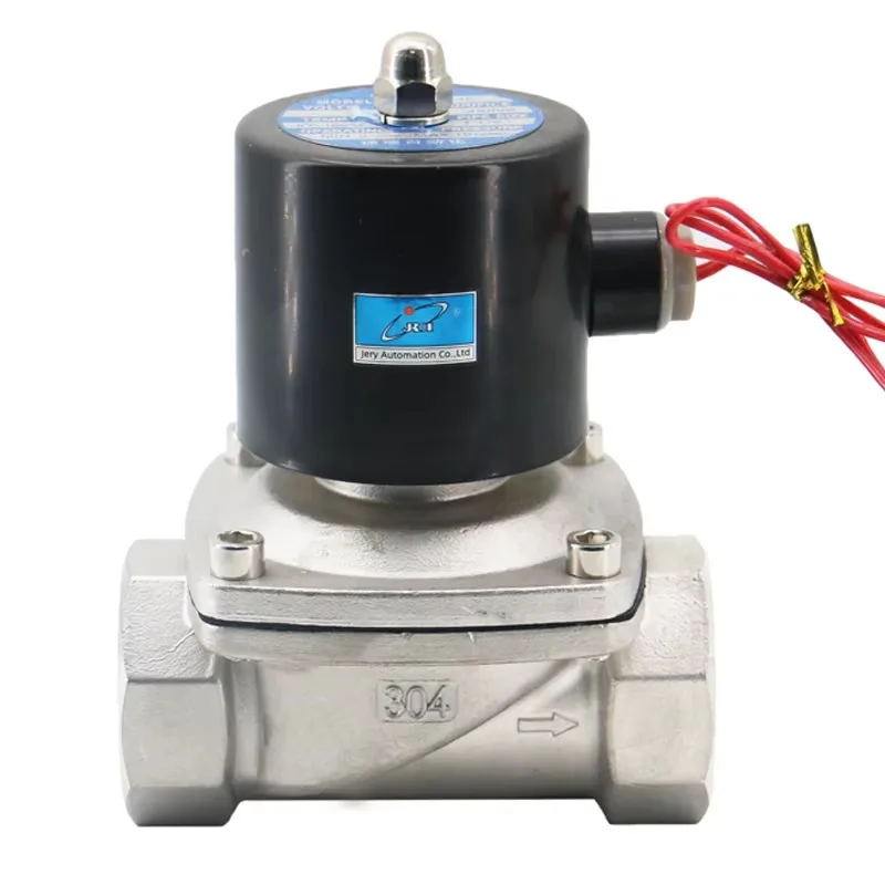 

2S400-40 2/2 Way Stainless Steel Normally Closed Air Water Gas Solenoid Valve DC 12V 24V AC 220V Electric Solenoid Valve