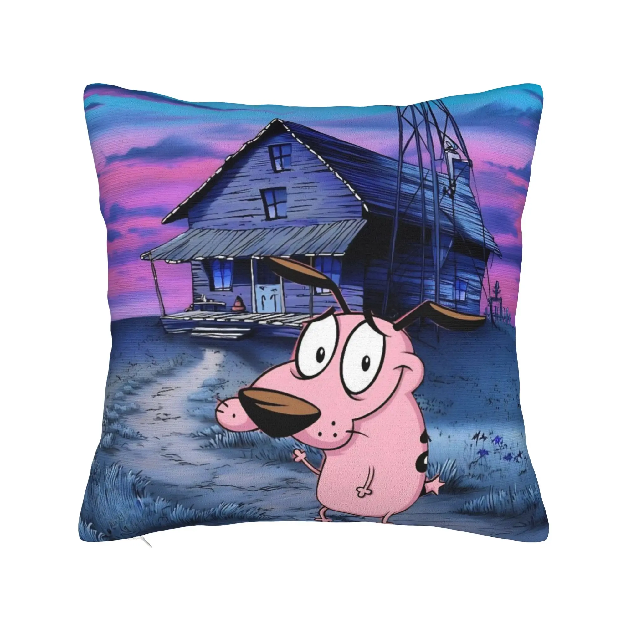 Decorative Pillow Cover Courage the Cowardly Dog-D Accessories Home  Throw Pillow Case Cover Zippered Multi Size
