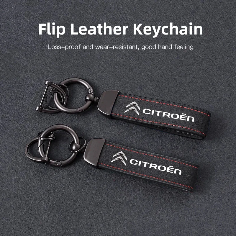 Car Stickers With Car Logo Key Accessories Man Suede Keychain Keyring For Citroen Celysee C6 C3 C5 C1 C2 C4 Aircross Picasso Cac - view 4