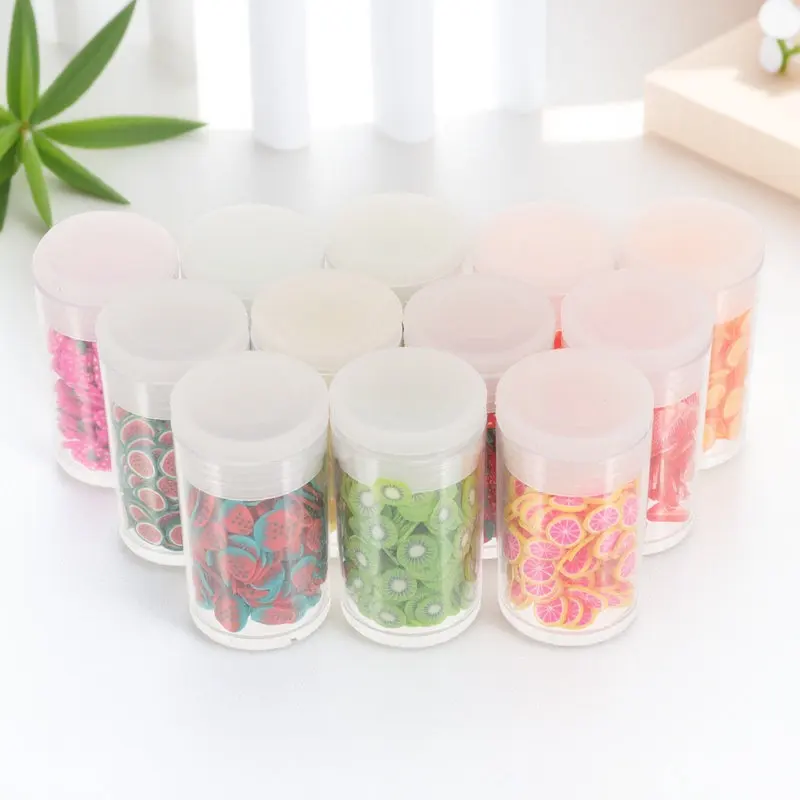 12 Boxes Fruit Nail Art Slices Polymer Clay Nail Decorations for Women DIY Manicure Salon Home Use