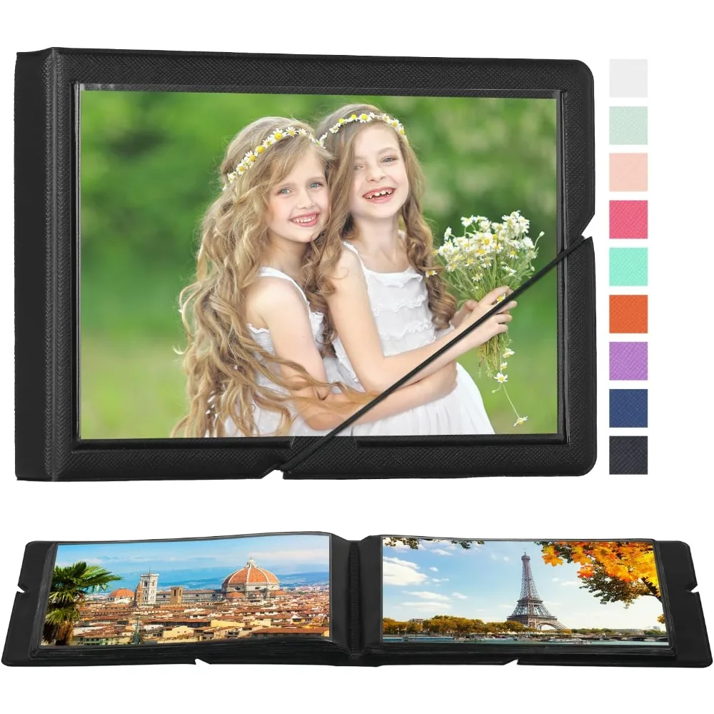 

Lifting Small Photo Album 4x6 Holds 40 Horizontal Photos with Customizable Cover，Mini Leather Picture Album Book for Wedding，Fam