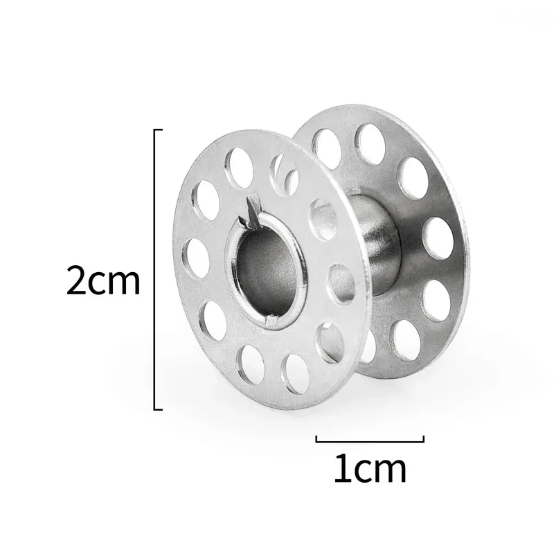 10-60 قطعة ماكينة خياطة منزلية لفائف الأسطوانة بكرات معدنية بكرة فارغة الفولاذ المقاوم للصدأ لأجزاء خياطة لف خيط الحرير
