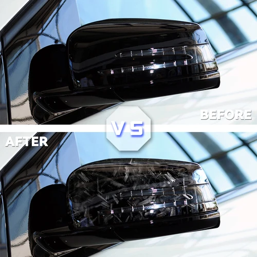 Imagen 2 del producto Tapas de repuesto para espejo retrovisor lateral, diseño de fibra de carbono, 2 uds., para Mercedes Benz W176 W246 W204 W212 W221 C117 X204 X156