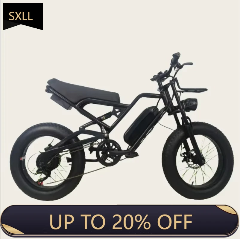 

SXLL Electric bicycle Long-range electric mountain electric bicycle High power 1200w 36v 20 inches 16.7ah adult fat tire electr
