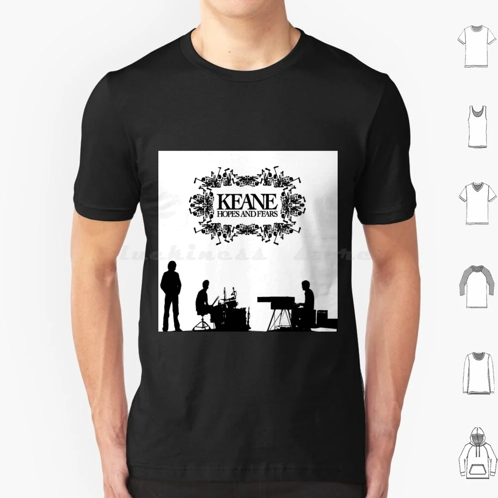 Camiseta Hopes And Fears talla grande 100% algodón A Bad Dream Keane Logo Keane Tour Keane álbumes Keane canciones Keane portada del álbum