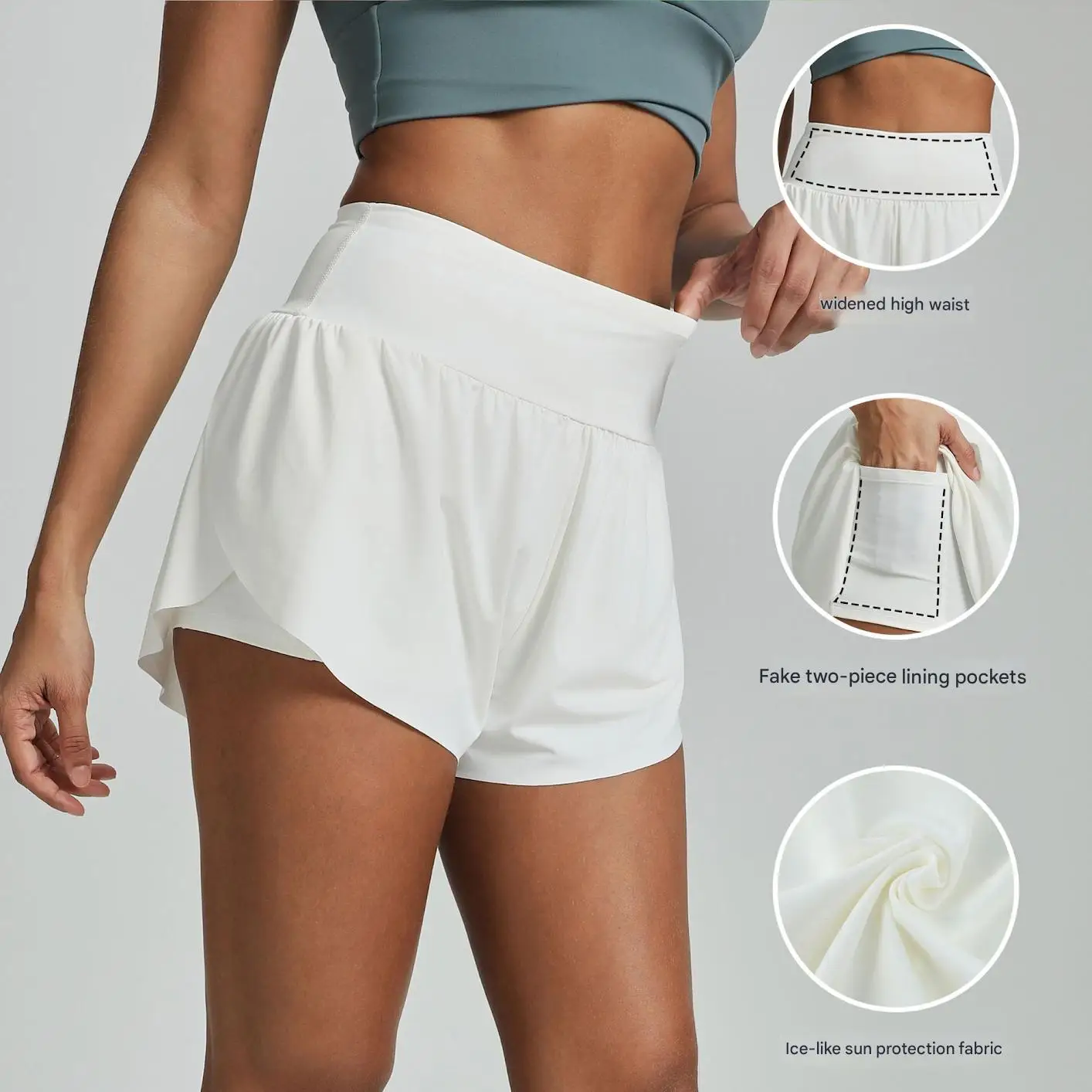 Zeyla المرأة بارد سريعة الجافة تشغيل السراويل الصيف رقيقة الطبقات المضادة للانظر من خلال اليوغا السراويل الرياضية تجريب رياضي رياضة السراويل