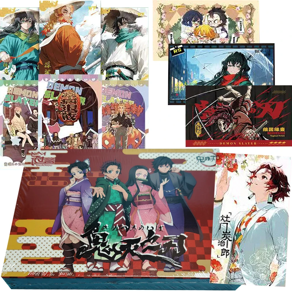 

Demon Slayer Collection Cards Agatsuma Zenitsu Hashibira Inosuke Cool Visual Effects Anime Exquisite Color Paper Cards Toy Gift