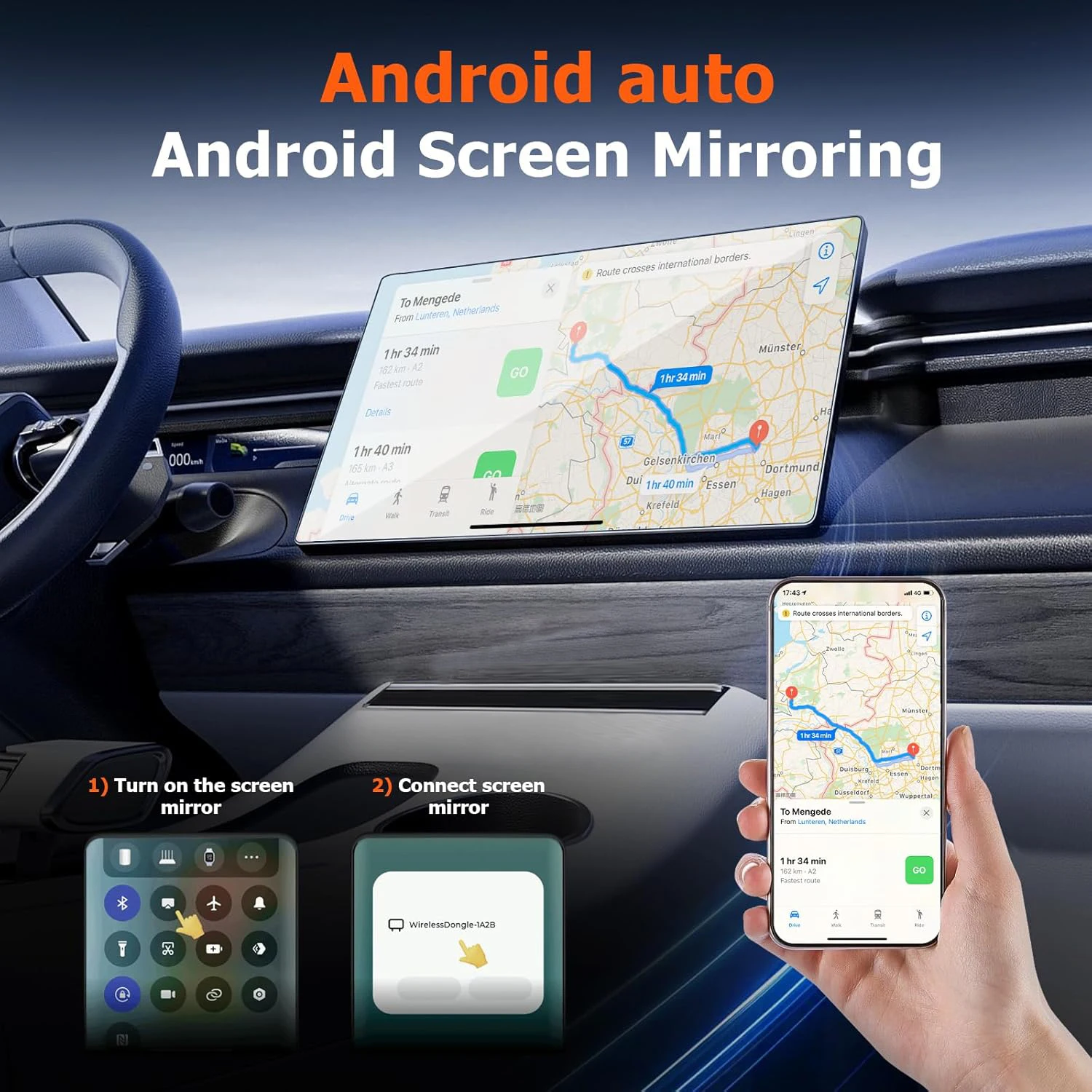 Picture 7: 4 in 1 Wireless CarPlay Adapter with Screen Mirroring – Supports iOS CarPlay & Android Auto & AirPlay & MirrorLink