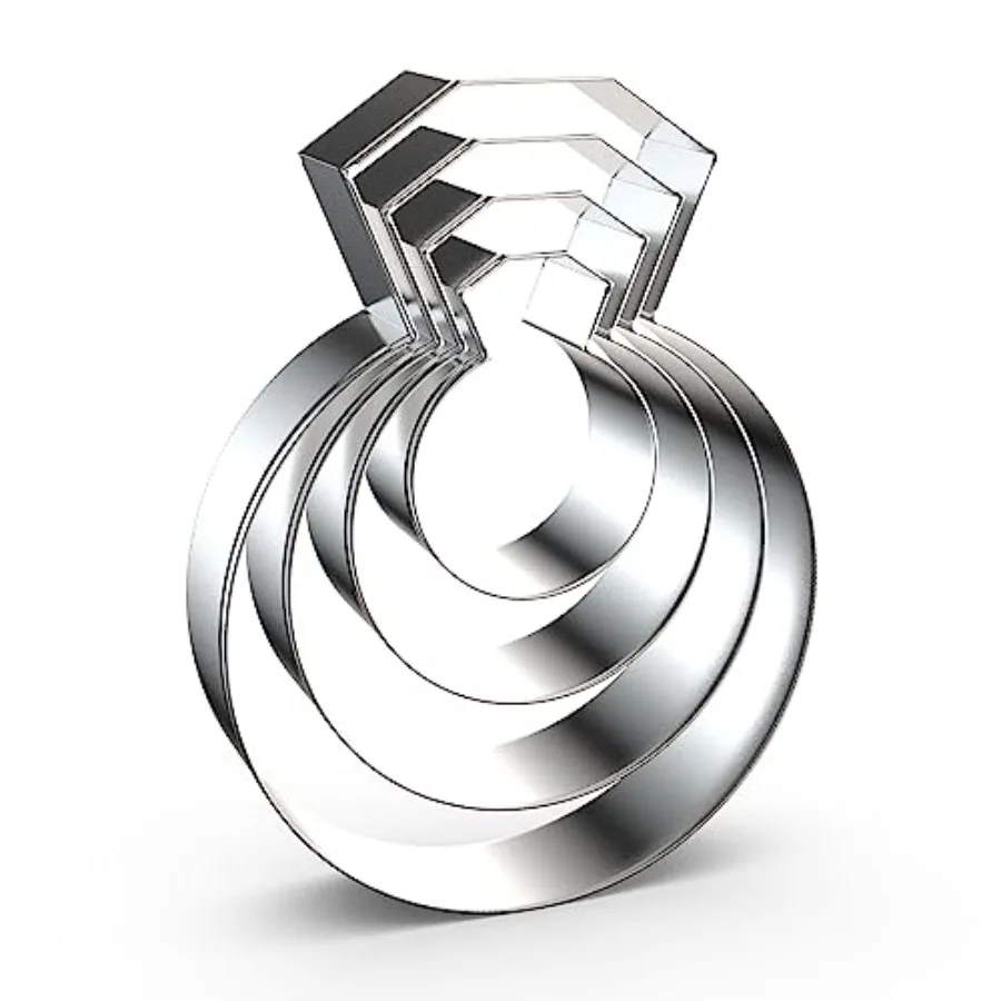 

Diamond Engagement Wedding Ring Ce Cutter Set for Baking 5/4/3/2 ih 4 Piece Stainless Steel