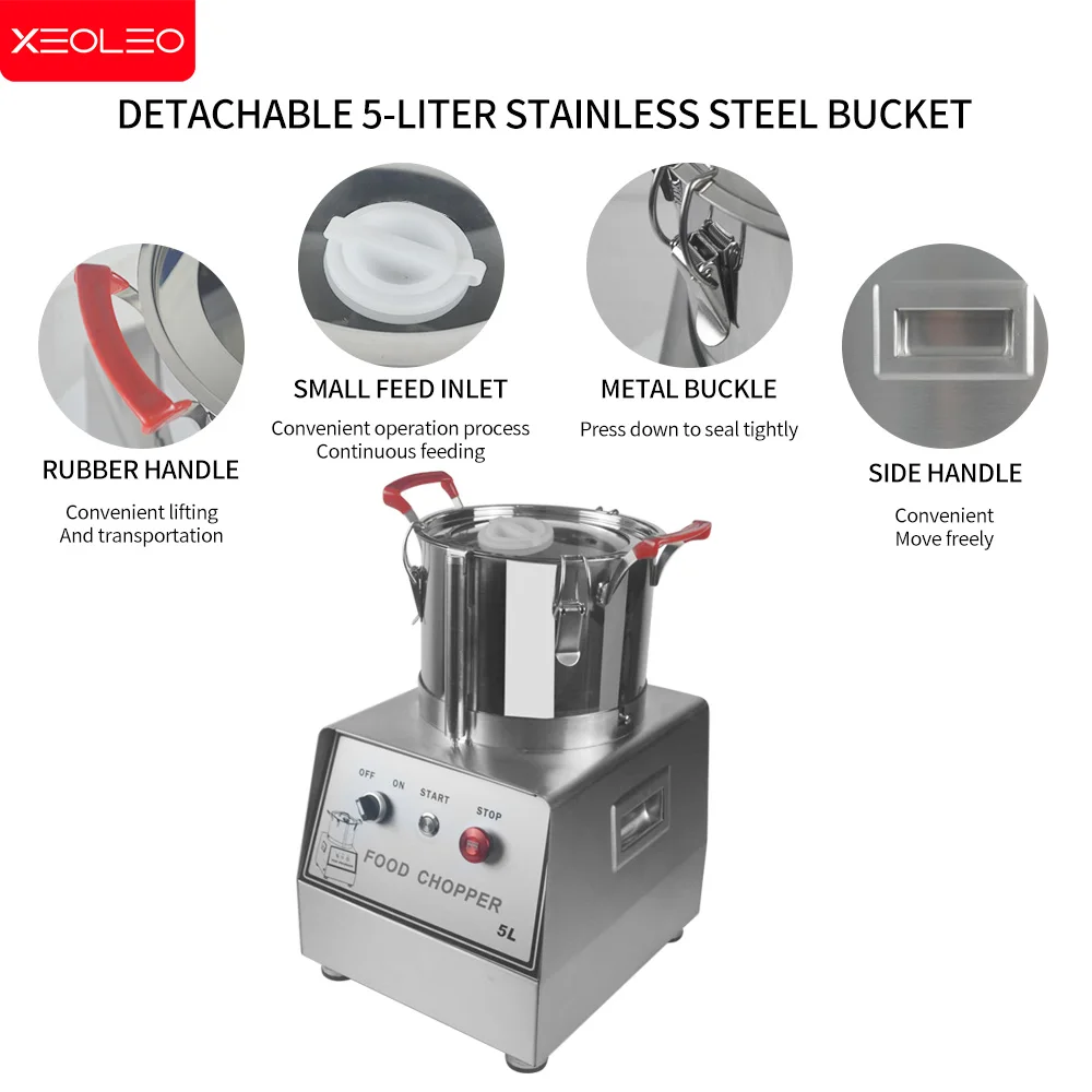 XEOLEO Electric Chopper 550W/5L Multi-Functional Stainless Steel Meat Grinder Powerful Food Chopper