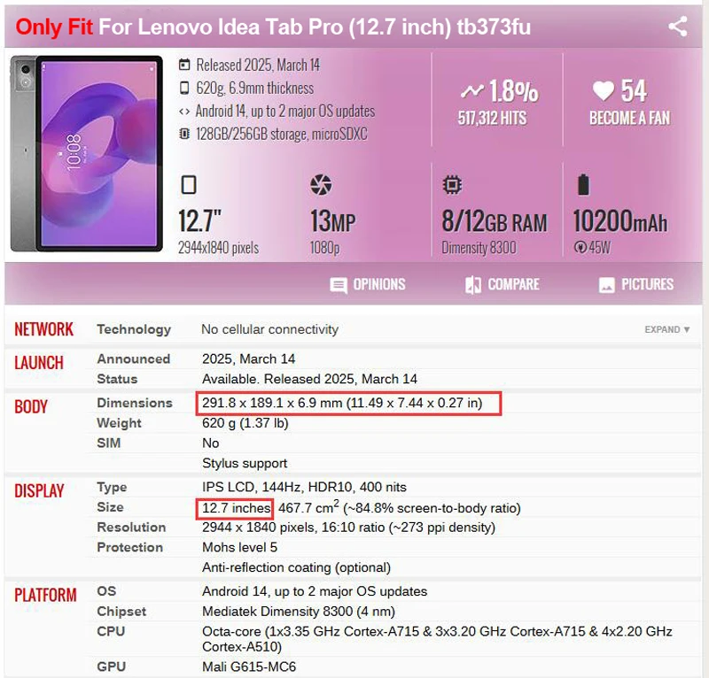 Coque dla Lenovo Idea Tab Pro 12.7 Etui z wytłoczonym drzewem PU Skórzany portfel z klapką dla Funda Lenovo Idea Tab Pro Etui TB373FU — zdjęcie produktu 6