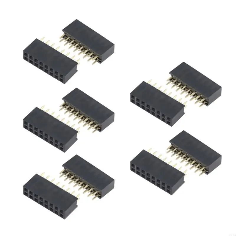  Female Header Part with Dark Housing for 2.54 mm Circuit Board Mounting