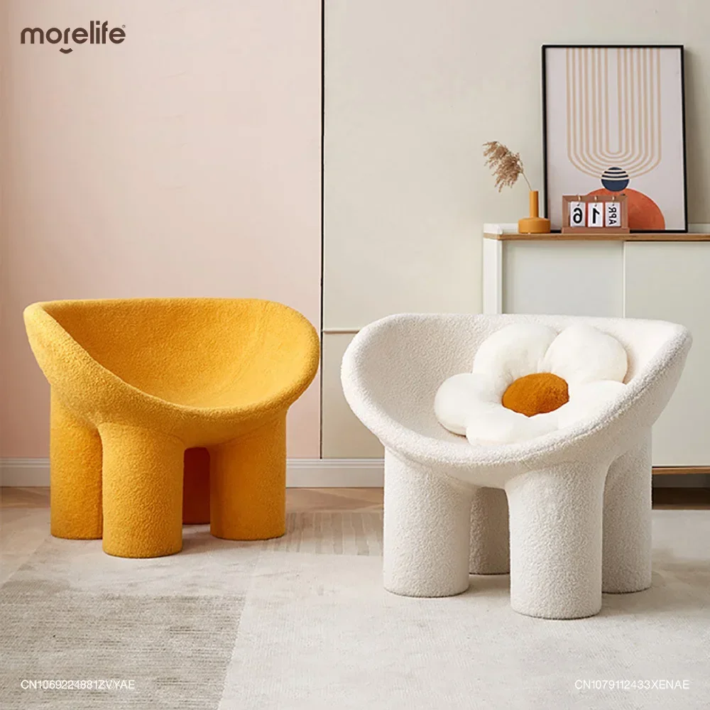 Nordic Plastics Stools Creative Single Sofa Chairs Living Room Chair Instagram Style Casual Elephant Leg Chair Stool Furniture