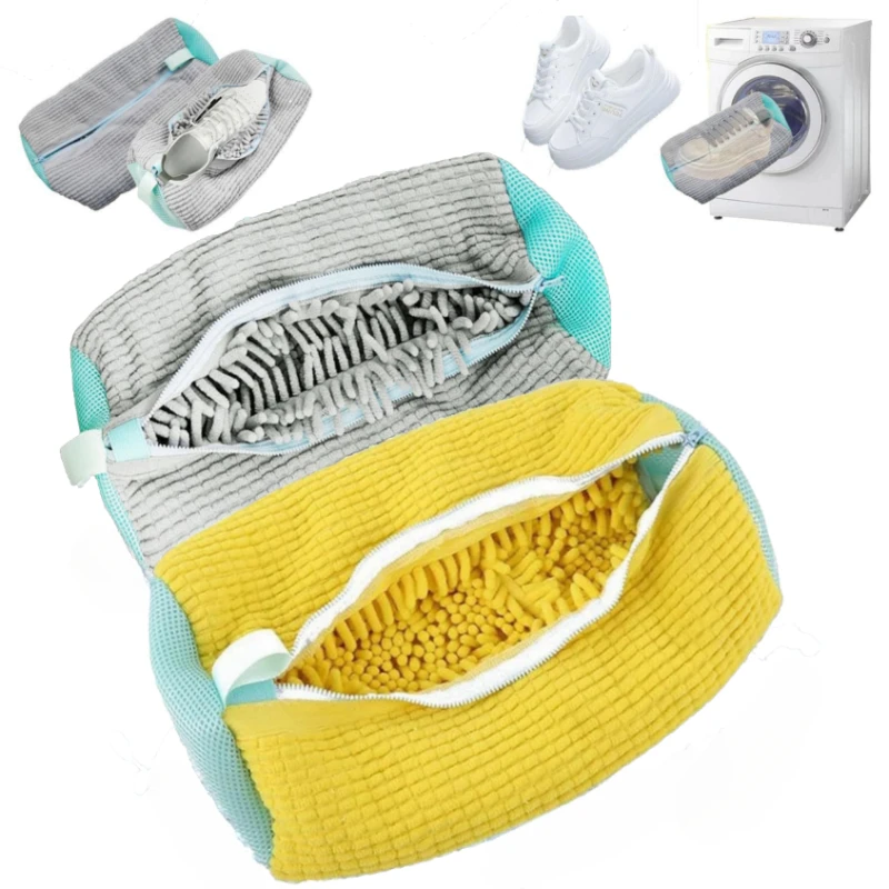 

Мешок для стирки обуви с застежкой-молнией, мягкий сетчатый мешок для чистки обуви, для стирки кроссовок и обуви с мягким ворсом, для стиральных машин