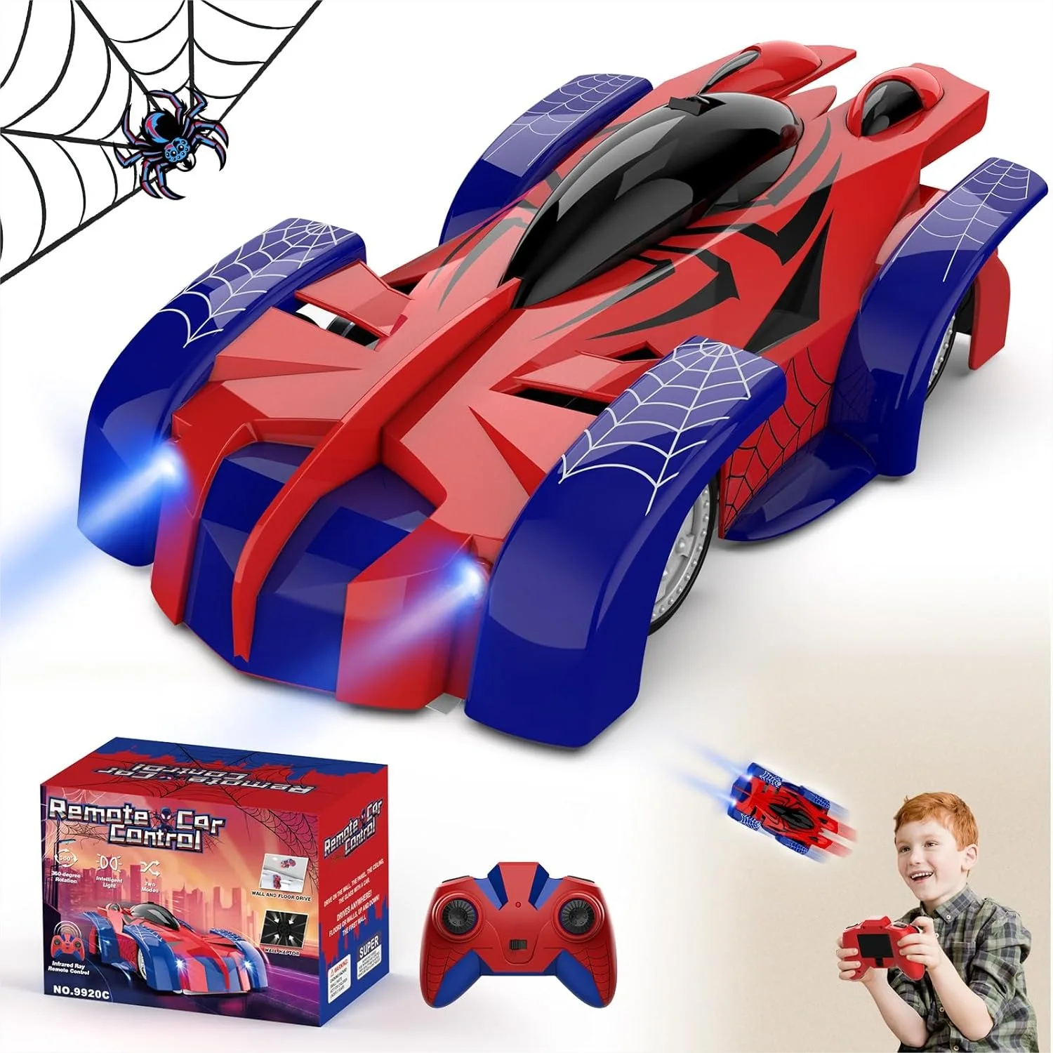 

Wall Climbing Remote Control Car, 360° Rotating RC Stunt Car with Headlight, Rechargeable Toys for Boys Girls Kids