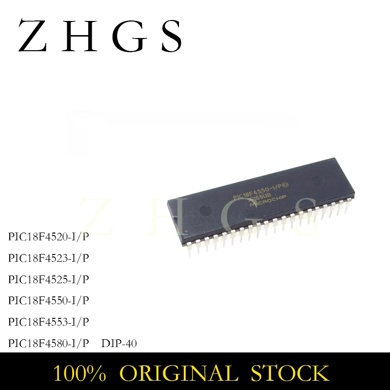1PCS PIC18F4550-I/P PIC18F4520 PIC18F4523 PIC18F4525 PIC18F4550 PIC18F4553 PIC18F4580 -I/P DIP-40 MCU IC Chip Wholesale