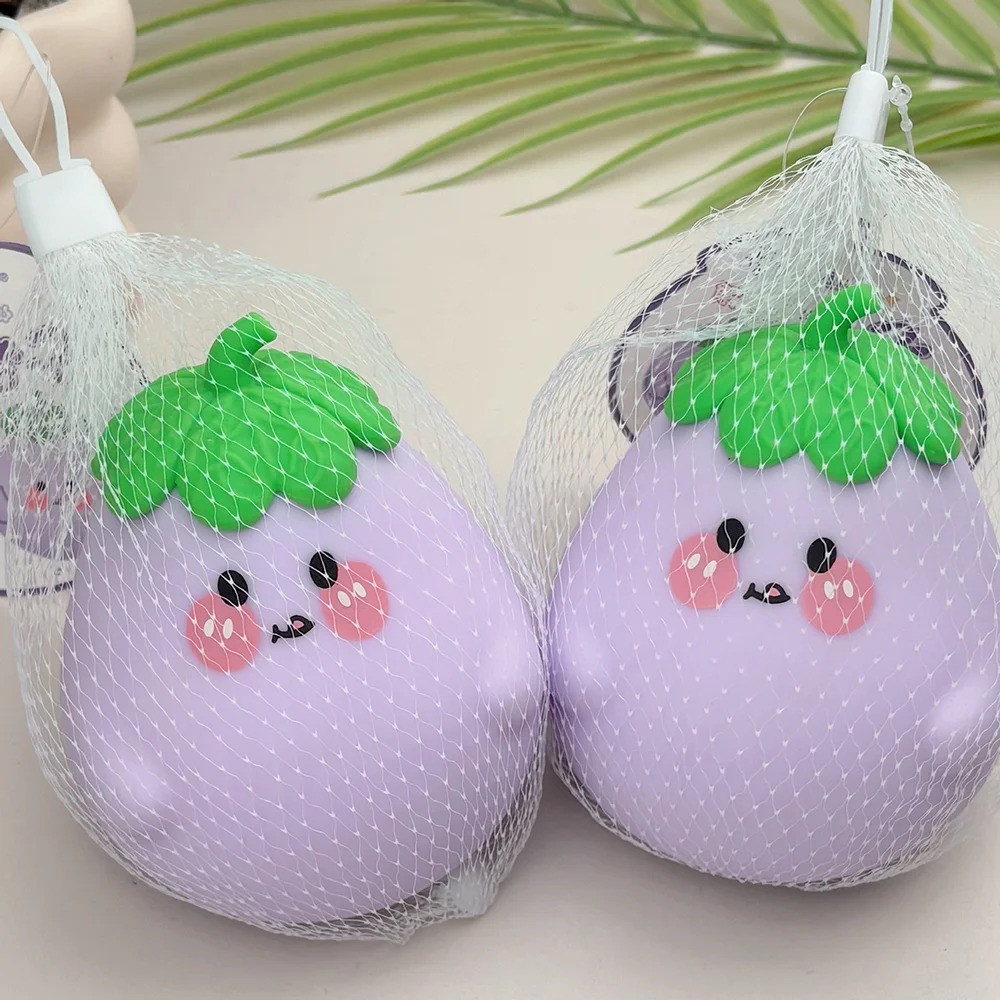 1pc Cute Expression Eggplant Soft Pinch Relieves Daily Stress And Tension Quickly Rebounds Office Decoration Children's Gift Toy