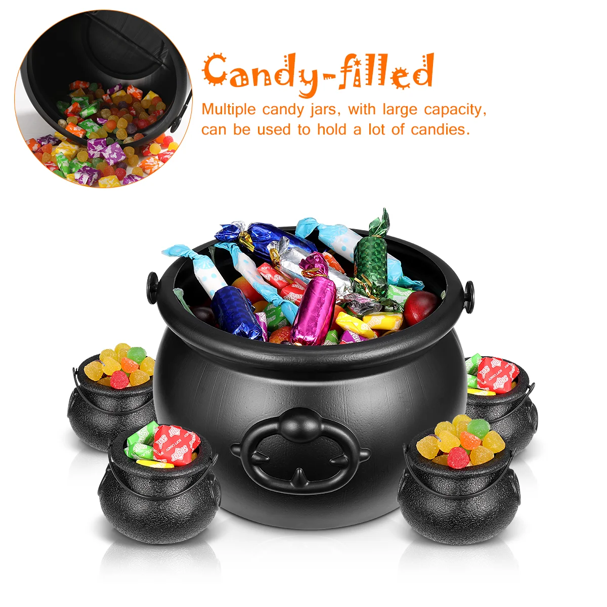 Toys Halloween Buckets Candy Holder Pot Pumpkin Outdoor Decorations Mini Kettles Novelty Cauldron Black Cauldrons Decorate