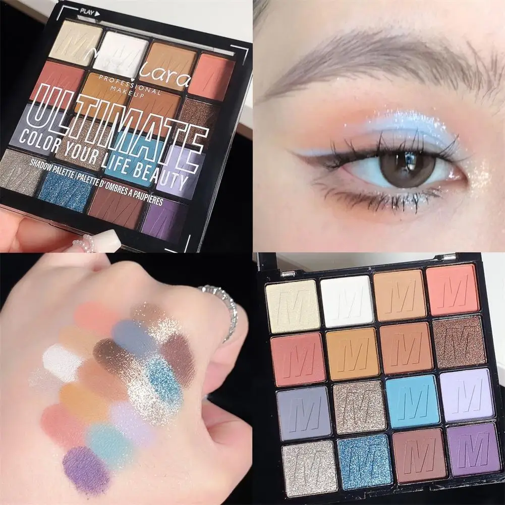 Lidschatten-Palette Matt Glitter Schimmer Lidschatten lang anhaltende wasserdichte Anti-Schweiß nicht verschmieren metallische Lidschatten-Kosmetik