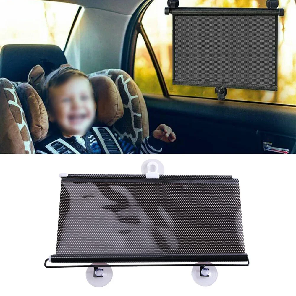 Car Automatic Retractable Sunshade Curtain, Sunshade Shield, Heat Insulation Curtain, Side Shield Glass Suction Cup Type