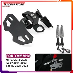 2024 MT07 YZF Adjustable Tail Tidy License Plate bracket For YAMAHA YZF R7 MT-07 FZ 07 MT 07 Flasher Turn Signal Light Indicator