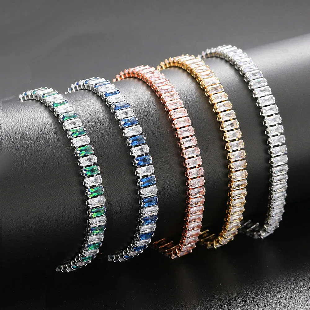 2x5mm mehrfarbige Zirkon-Tennisarmbänder, verstellbar, für Damen und Herren, trendige Unisex-Handketten-Accessoires, Modeschmuck H009 – Detail 1