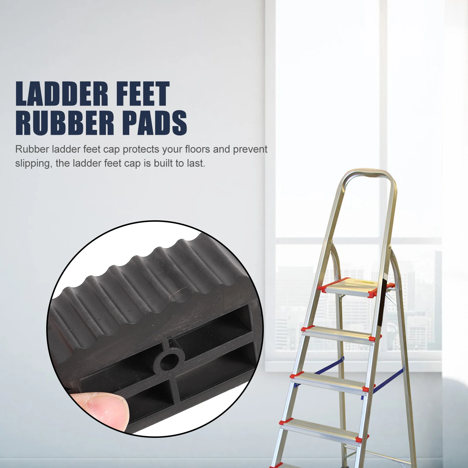 

Anti Slip Ladder Foot Cover Rubber Feet Pad for All Ladders Easy Install No Tools Needed Ladder Protector Cover