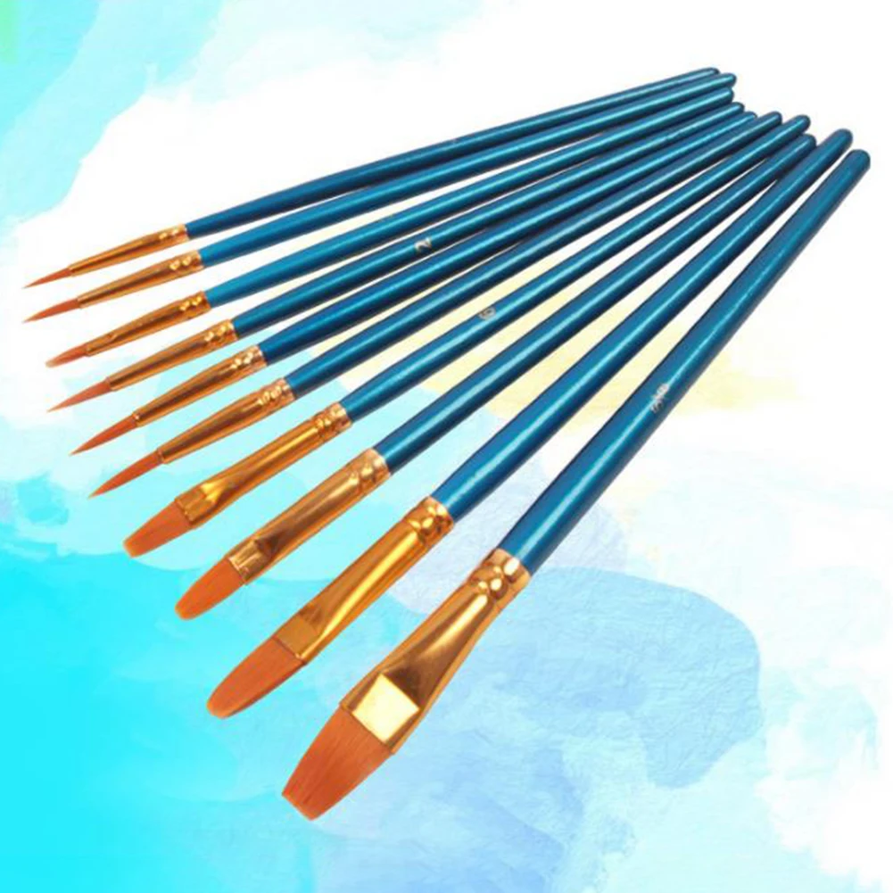 10 Stuks Nylon Wol Krijtborstel Set Multifunctionele Verfkwast Schilderij Benodigdheden