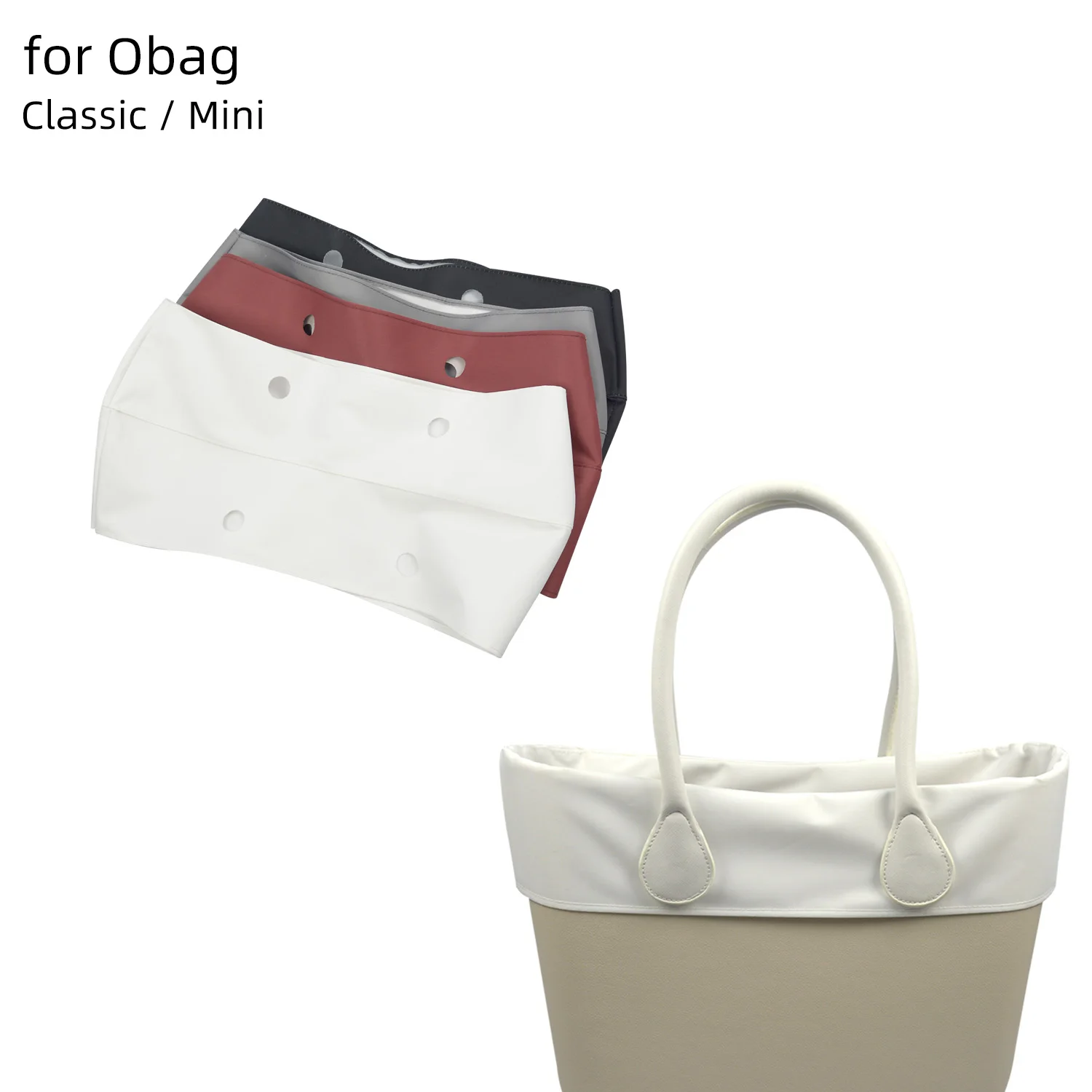 New Standard Mini Solid Color Microfiber Cloth Trim Decoration for Obag Handbag O Bag Classic Mini Ornament