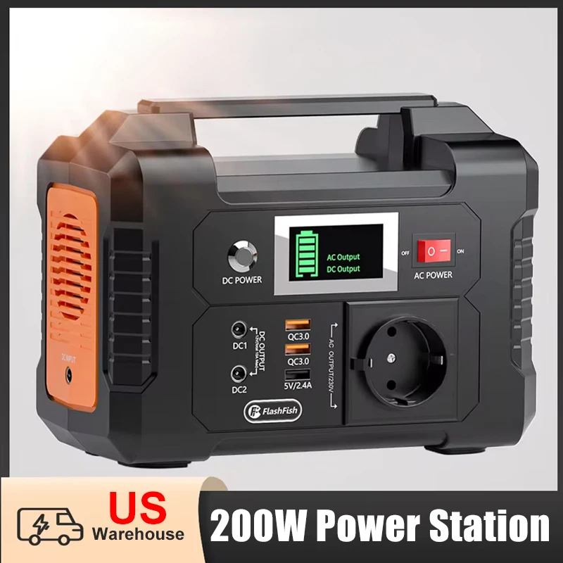 Flashfish 200W Portable Power Station 40800mAh Solar Generator 151WH 110V AC For Outdoor Advanture Load Trip Camping Emergency