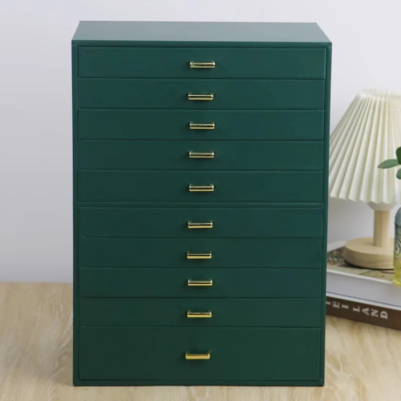 

Large Jewelry Box Storage Box Leather Jewelry Women Earrings Necklace Watch Ring Boxes Stand Display Case Valentine Day Gift