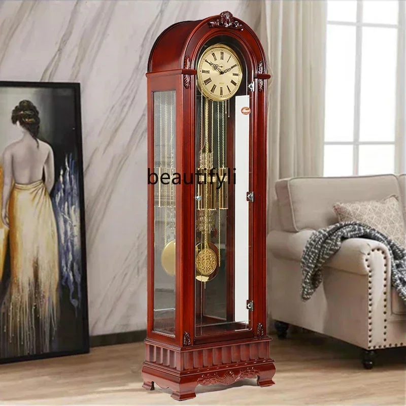 New style New Chinese round head floor clock, American mechanical clock, German imported Helmler heavy hammer movement